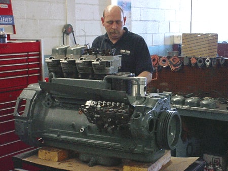 Man working on engine